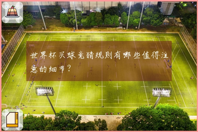 世界杯买球竞猜规则有哪些值得注意的细节？